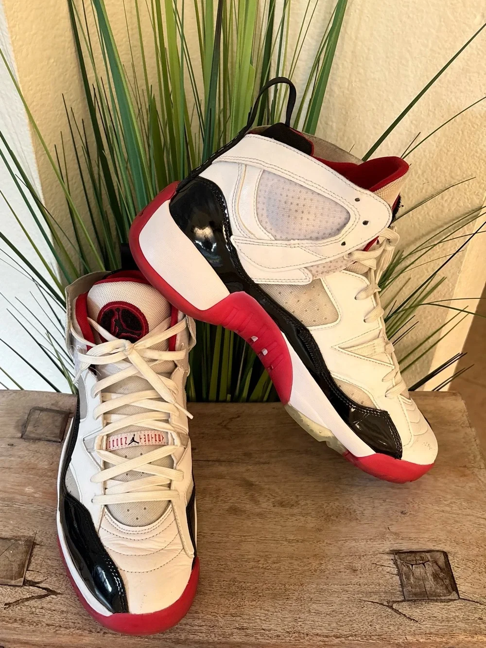 Air Jordan Jumpman Two Trey White Black Gym Red Sneakers